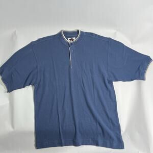 VTG w/ Tags nk Men's L Regular Polo Shirt Blue Solid Short Sleeve Knit Collared